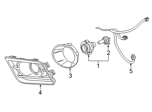2014 Chevrolet Camaro Chassis Electrical - Fog Lamps Fog Lamp Assembly Diagram for 22830038