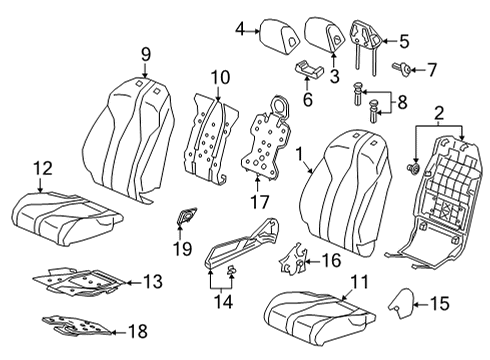 2021 Acura TLX Heated Seats Pad, Right Front Diagram for 81137-TGV-A81