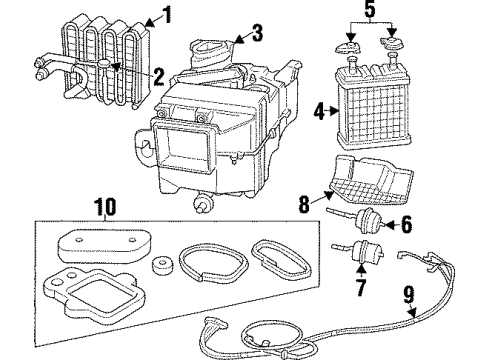 1997 Dodge Viper A/C Evaporator & Heater Components Hose-Engine To Water Valve Diagram for 4763974