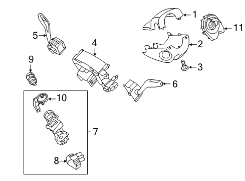 2016 Ford Escape Switches Headlamp Switch Diagram for F1EZ-11654-G