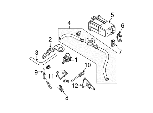 2009 Nissan Titan Emission Components Bracket Diagram for 24210-7S00A