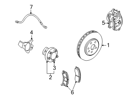 2007 Cadillac XLR Anti-Lock Brakes Caliper Diagram for 19208038