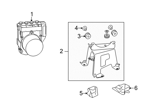 2015 Lexus RX350 ABS Components ACTUATOR Assembly, Brake Diagram for 44050-48434