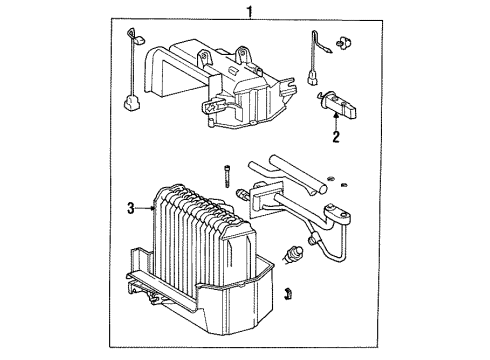 1991 Toyota MR2 Air Conditioner Evaporator Assembly Diagram for 88510-17140