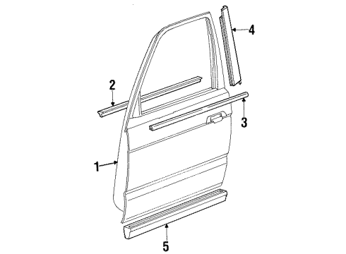 1993 BMW 740i Front Door Moulding, Front Right Diagram for 51211928186
