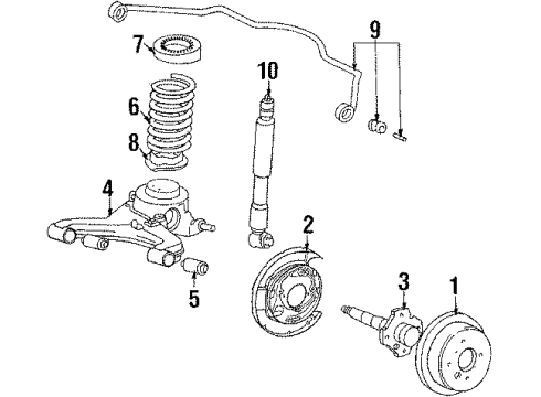 1986 Toyota Celica Rear Suspension Components, Stabilizer Bar & Components ABSORBER, Shock, Rear Diagram for 48531-19846