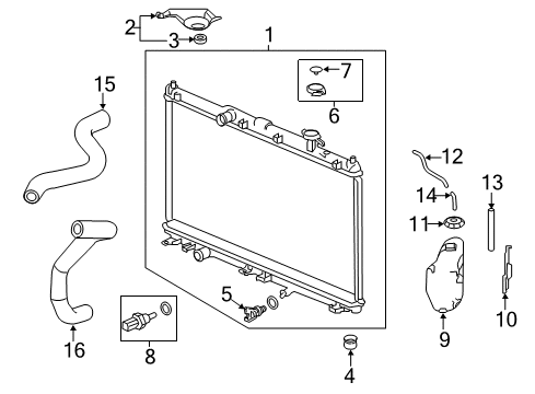 2015 Honda Accord Powertrain Control Tube, Reserve Tank Diagram for 19104-5K0-A00