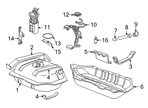 2000 Chevrolet Blazer Fuel Supply Fuel Tank Support Diagram for 15684333