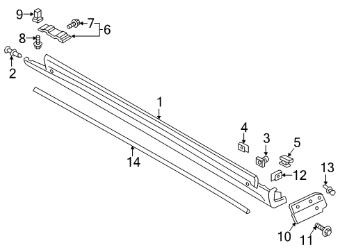 2019 Lincoln Continental Exterior Trim - Pillars, Rocker & Floor Rocker Molding Clip Diagram for -W790225-S900