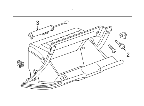 2019 GMC Sierra 1500 Glove Box Glove Box Assembly Diagram for 22972489