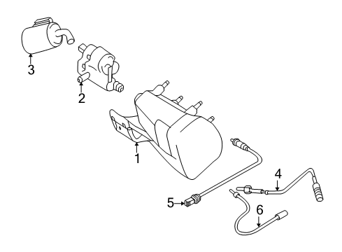 2001 BMW Z8 Emission Components Leak Diagnosis Pump Diagram for 16136756440