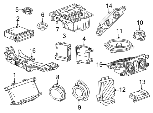 2016 Cadillac CT6 Sound System CD Player Diagram for 84172895