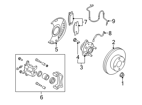 2011 Nissan Versa Front Brakes CALIPER Assembly-Front RH, W/O Pads Or SHIMS Diagram for 41001-JJ40A
