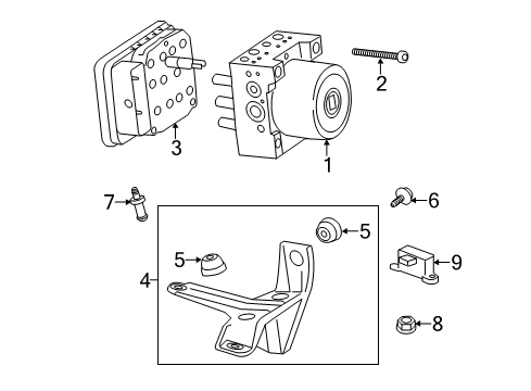 2019 Cadillac CTS ABS Components ABS Control Unit Diagram for 84642394