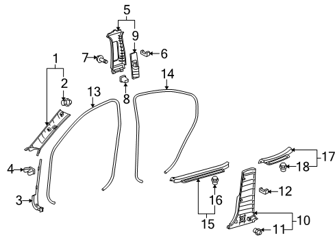 2006 Lexus IS350 Interior Trim - Pillars, Rocker & Floor Plate, Front Door Scuff Diagram for 67913-53041-C0