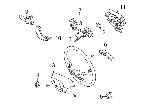 2007 Lexus GS350 Steering Column & Wheel, Steering Gear & Linkage Cable Sub-Assy, Steering Pad Switch Diagram for 84204-33010