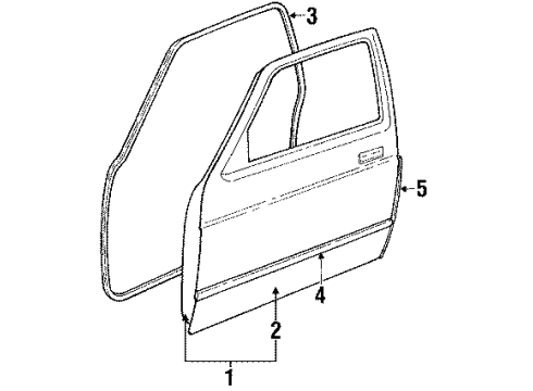 1987 Chevrolet S10 Door & Components Guard-Door Edge R.H. Diagram for 14051640