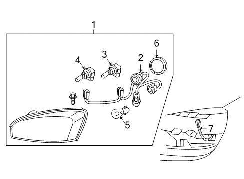 2007 Chevrolet Malibu Headlamps Harness Asm-Fwd Lamp Wiring Diagram for 15844380