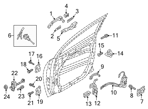 2021 Hyundai Tucson Front Door Bracket-Front Outside Handle Support Diagram for 82495-D3000