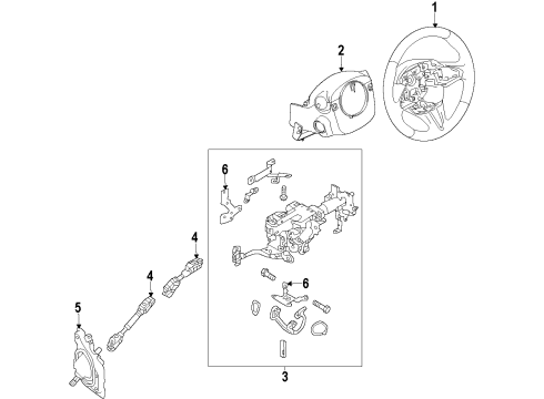 2014 Infiniti Q50 Steering Column & Wheel, Steering Gear & Linkage Control Unit Assy-Eps W/Motor Diagram for 48811-4GA1A