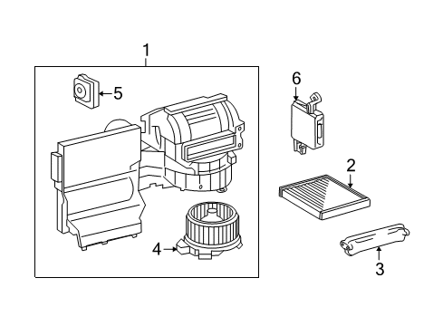 2010 Toyota Highlander Blower Motor & Fan Blower Assembly Diagram for 87130-0E080