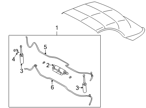 2002 Ford Thunderbird Motor & Components Lifter Diagram for 1W6Z-7650600-AA