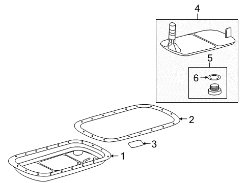 2008 Pontiac G8 Transmission Pan Kit, Automatic Transmission Fluid Diagram for 96043177