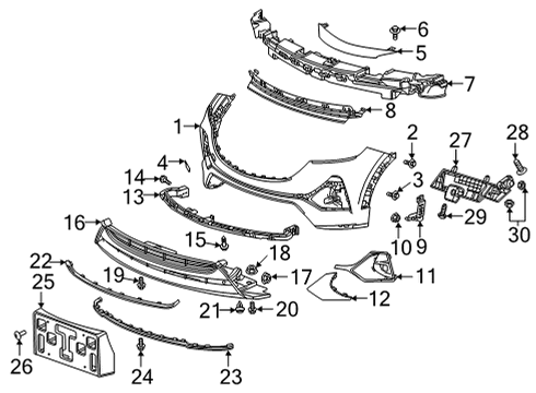 2021 Buick Encore GX Bumper & Components - Front Side Retainer Bolt Diagram for 11602005