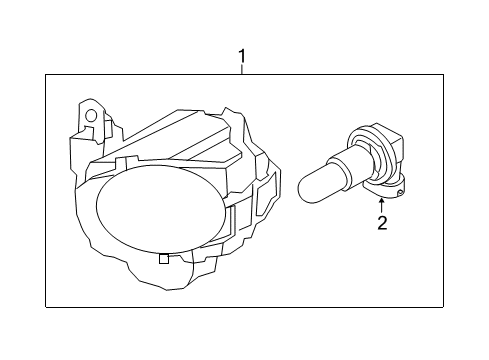 2018 Kia Soul Bulbs Front Fog Lamp Assembly, Right Diagram for 92202B2700