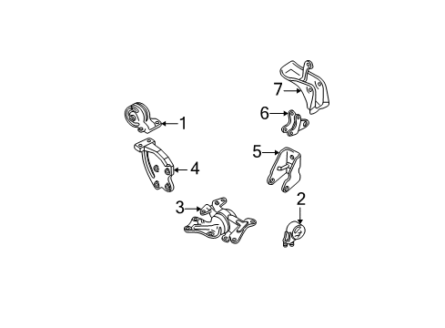 2006 Ford Focus Engine & Trans Mounting Front Bracket Diagram for 3S4Z-6K034-BA