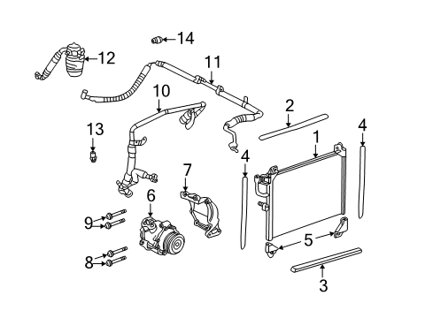 2005 Buick Rainier Air Conditioner Seal, A/C Condenser Diagram for 15162216