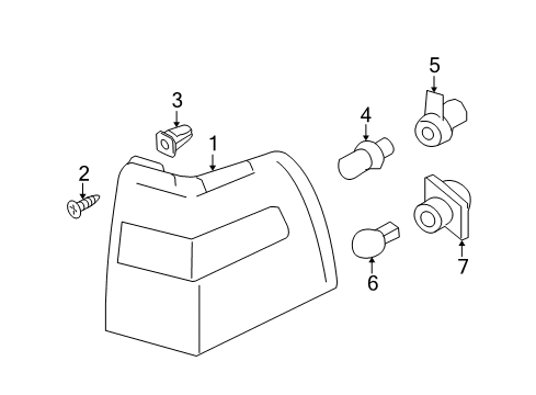 2012 Ford Expedition Bulbs Tail Lamp Assembly Diagram for 7L1Z-13405-AA