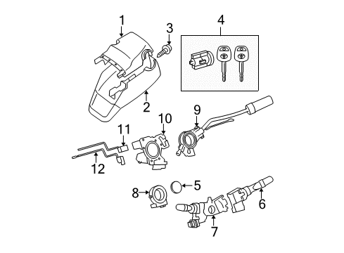 2009 Toyota Tundra Shroud, Switches & Levers Solenoid Diagram for 85431-34010