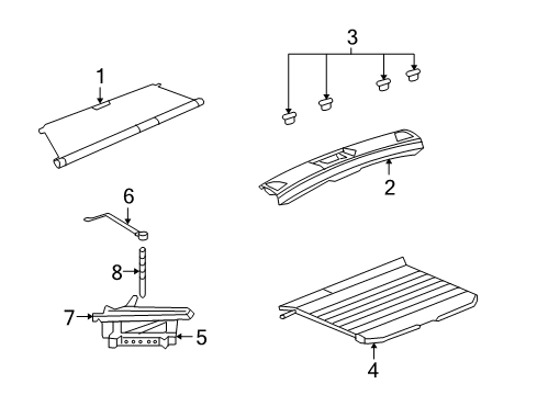 2007 Jeep Patriot Rear Body Interior Trim, Jack & Components Hold Down-Spare Wheel Diagram for 5105876AA