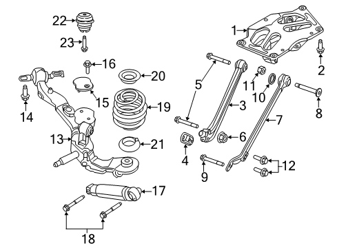 2021 Ram ProMaster City Rear Suspension Components, Stabilizer Bar Bolt-HEXAGON Head Diagram for 68317229AA