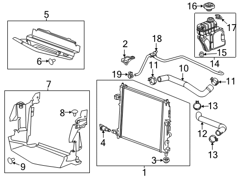 2017 Cadillac ATS Radiator & Components Lower Hose Diagram for 84016172