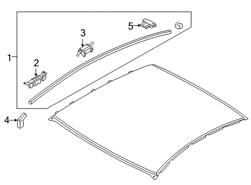 2016 Hyundai Genesis Coupe Exterior Trim - Roof Front E/Piece-Roof Molding, LH Diagram for 87218-2M000