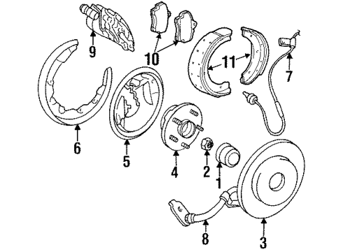 2000 Plymouth Breeze Rear Brakes Boot Pkg Diagram for 4728132