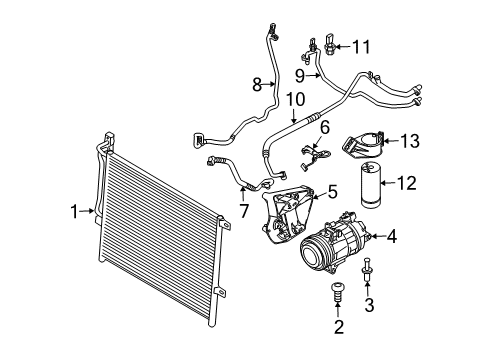 2006 BMW Z4 A/C Condenser, Compressor & Lines Air Conditioning Compressor Diagram for 64509182800