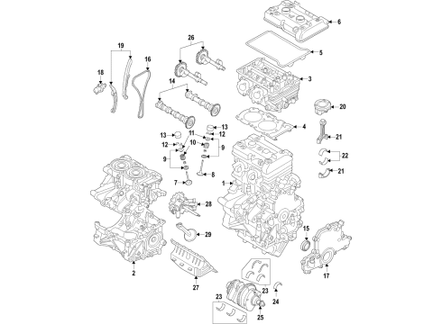 2020 BMW i3 Engine Parts, Mounts, Cylinder Head & Valves, Camshaft & Timing, Oil Pan, Oil Pump, Crankshaft & Bearings, Pistons, Rings & Bearings Bearing Shell, Brown Diagram for 11218524822