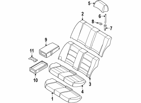 1998 BMW 318i Rear Seat Components Drink Holder Diagram for 52208173297
