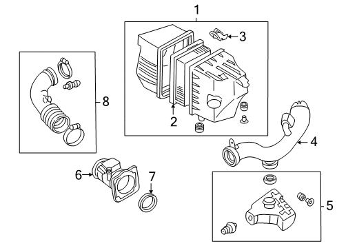 2002 Ford Escape Filters Inlet Tube Diagram for 6L8Z-9F843-C