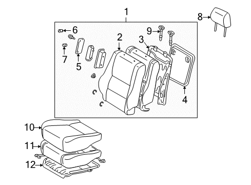 2005 Lexus IS300 Front Seat Components Pad, Front Seat Cushion, LH (For Separate Type) Diagram for 71511-53031