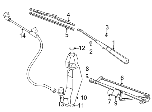 1996 Chevrolet P30 Wiper & Washer Components Wiper Transmission Diagram for 15872119