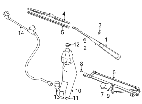 1996 Chevrolet P30 Wiper & Washer Components Mount Kit Diagram for 22121216