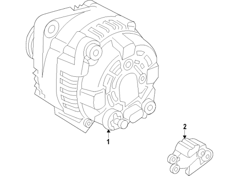 2021 Hyundai Elantra Alternator Regulator Assembly-Generator Diagram for 37370-04970