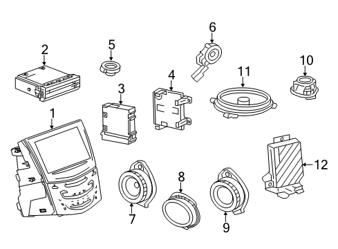 2019 Cadillac CTS Sound System Instrument Panel Speaker Diagram for 25868166