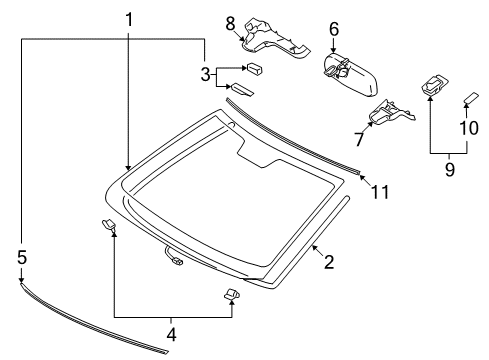 2010 Lexus LS600h Wiper & Washer Components Cover, Rain Sensor Diagram for 75631-50040