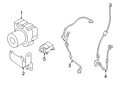 2014 Hyundai Accent ABS Components Bracket-Hydraulic Module Diagram for 58960-3X500