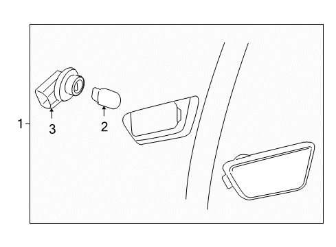 2012 Chevrolet Cruze Bulbs Side Marker Lamp Diagram for 42334144